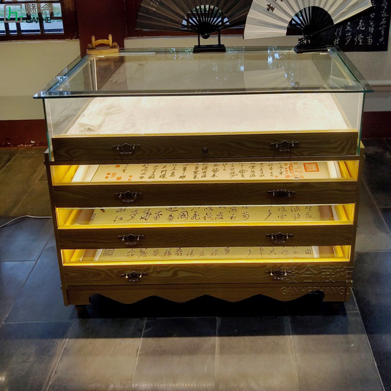 建材展柜眼镜柜木纹免漆柜子地板展示柜玻璃柜珠宝展示柜首饰品柜