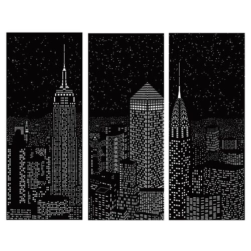 新品7.0 X 3.5 Inch Blackout Curtains London City NWight View