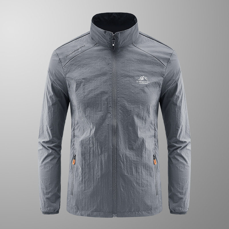 夏季新款防晒衣男超薄透气v冰丝皮肤衣户外防水防紫外线大码钓鱼