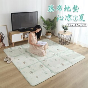 夏天日式 新品 藤席地毯折叠s午睡地铺垫客厅卧室爬行垫草编凉席地0