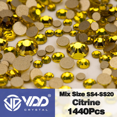 速发VDD SS4-SS20 Mix Size Clear Crystal Non HotFix Gold Flat