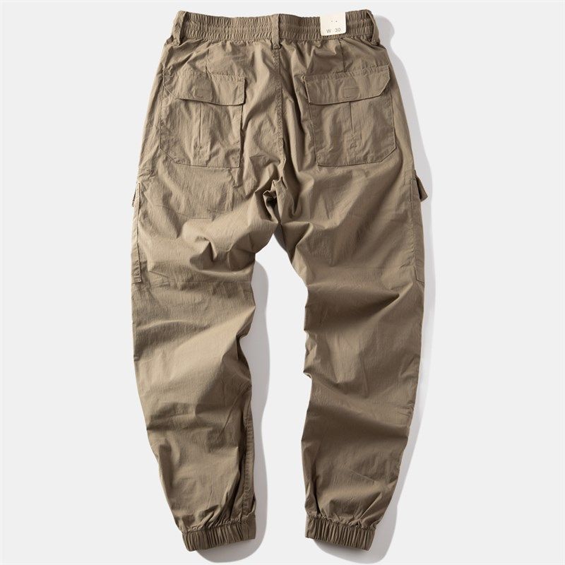 夏季薄款速干工装裤多口袋束脚裤宽松小脚男弹力直筒休闲户外长裤,男装,休闲裤,淘宝优惠券,粉丝福利购,淘宝优惠卷