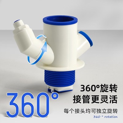 厨房专用下水三通集成排水器防虫防臭50/75PVC下水管道防臭器通用
