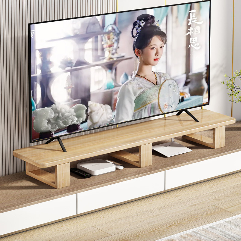 实木液晶电视机增高架客厅电视柜垫高加高支架底座收纳柜置物架子