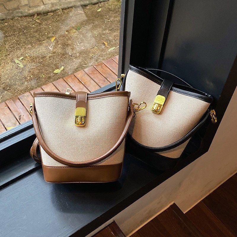 高级感撞色小包包女2024新款流行洋气百搭斜挎包时尚手提包水桶包,箱包皮具/热销女包/男包,小方包,淘宝优惠券,粉丝福利购,淘宝优惠卷