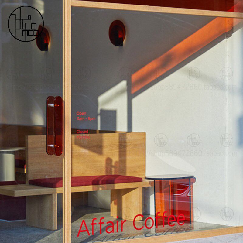 亚克力玻璃门水晶大拉手褐色透明单孔推拉k门把手商铺玻璃大门扶