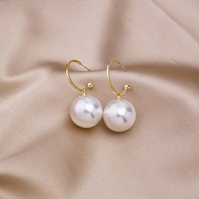 推荐Women Exaggerated Pop Stud Earrings Trendy Pearl Earring