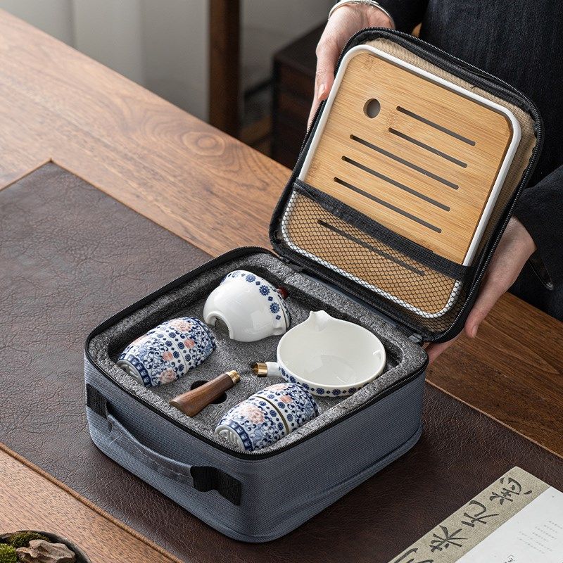 旅行茶具套装户外便捷小型懒人泡茶神器自动旋转陶瓷逍遥玻璃茶壶,餐饮具,功夫茶具,淘宝优惠券,粉丝福利购,淘宝优惠卷