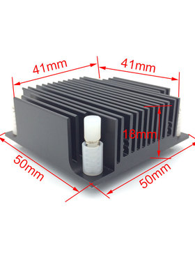 芯片铝散热片阳级氧化黑色50x50x18mm孔距41x41mm 可搭配风扇使用