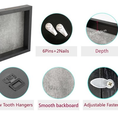 White Backboard 8x10 Shadow Box Display memorabilia Frame  H