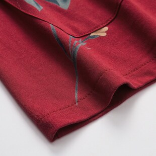 睡衣夏季 中年妈妈家居服套装 女夏纯棉短袖 两件套夏款 长裤 圆领开衫