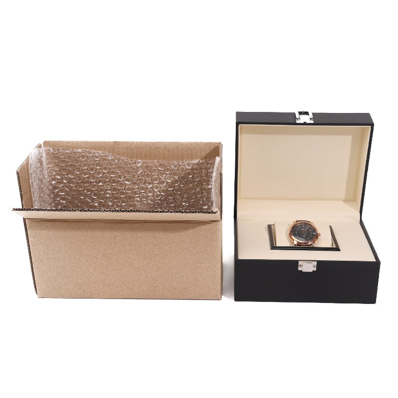 金属扣手表盒 pku皮腕表盒 皮质手表包装盒 珠宝手表盒子跨境