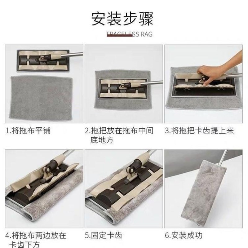 拖地布擦木地板拖布替换布家用拖把布毛巾夹布平板擦地抹布不掉毛