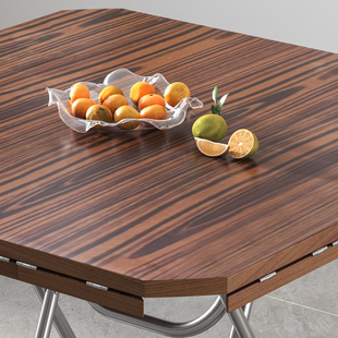 圆形简易折叠桌子可方可圆餐桌正方形可折叠小户型大圆桌家用饭桌