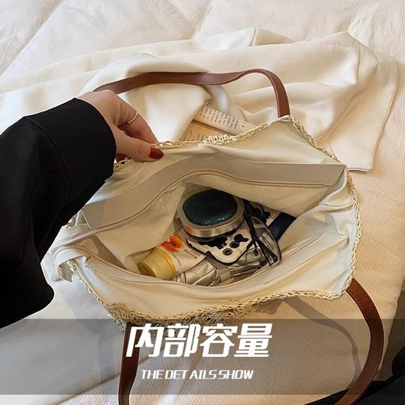 草编包女编织草包大容量2025新款海边拍照单肩包包沙滩度假风春夏