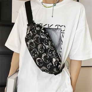 花曦胸包女新款2023腰包男单肩包休闲运动百搭斜挎包女式骑行挎包