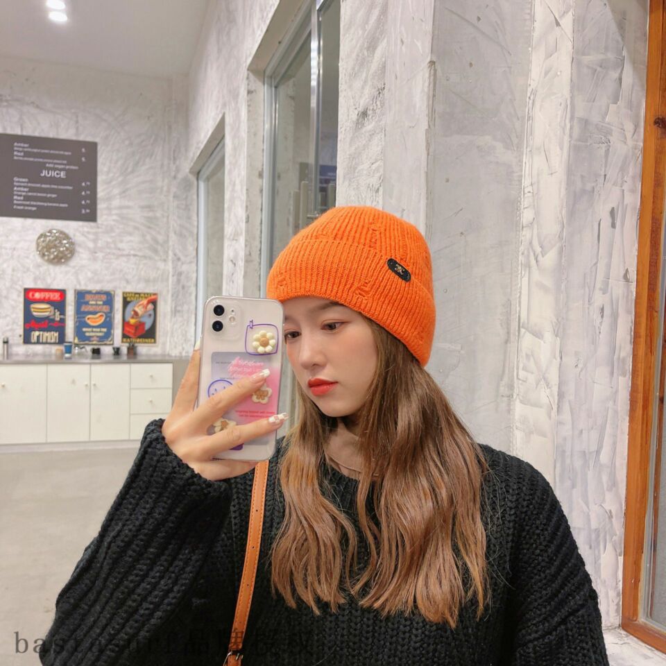 极速Korean knitted hat women's ins versatile warm wool hat a