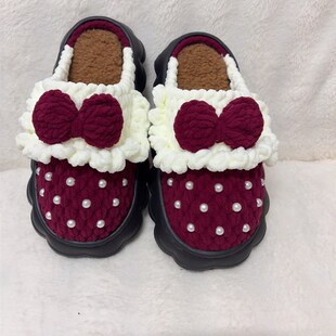 成品手工编织新婚拖鞋结婚拖鞋新婚礼物男女秋冬家居鞋