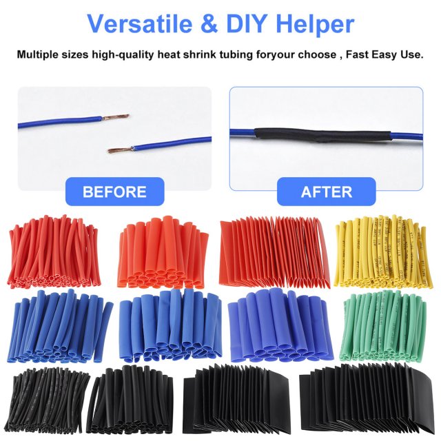 速发750Pcs Heat Shrink Tubing Kit 2:1 Electrical Insulation