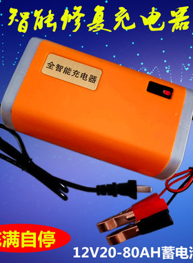 智能汽车电瓶充电器12V20AH32A45AH55AH60AH面包轿车蓄电池充现货