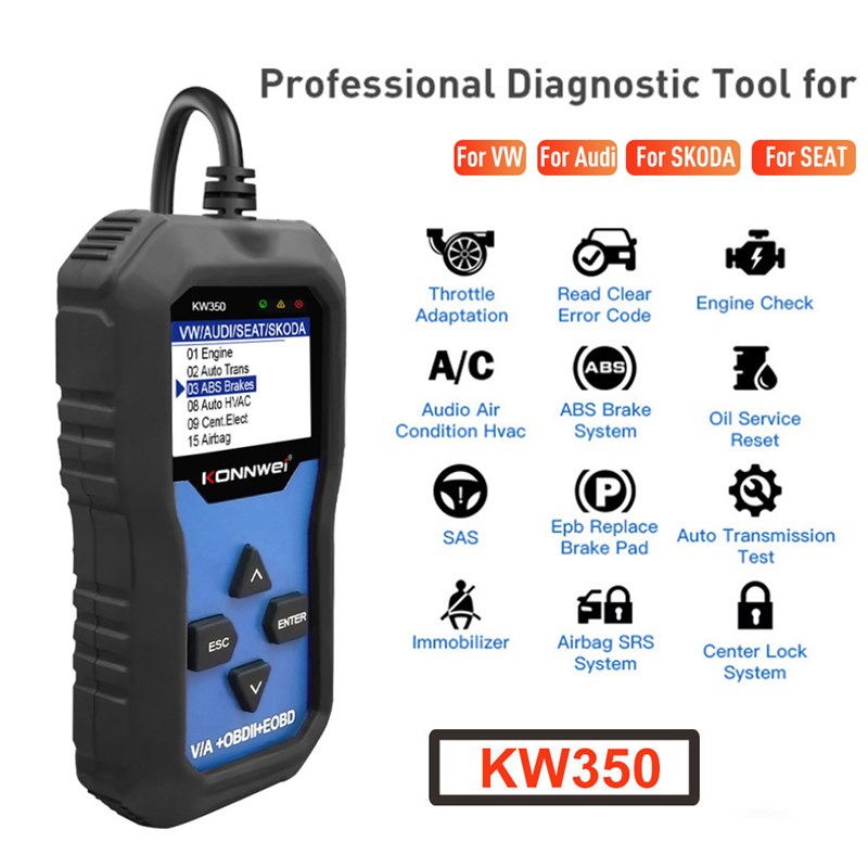 KW350大众奥迪专用OBD2汽车故障检测仪行车电脑汽车诊断仪YELM327图片
