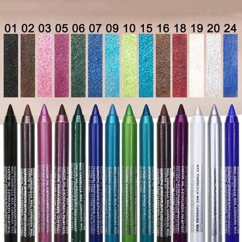 小众高货14 Color eyeliner pen black white green blue waterpr