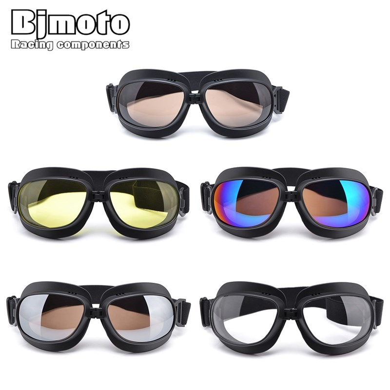 BJMOTO Motorcycle Glasses Goggles Helmet Pilot Scooter Retro