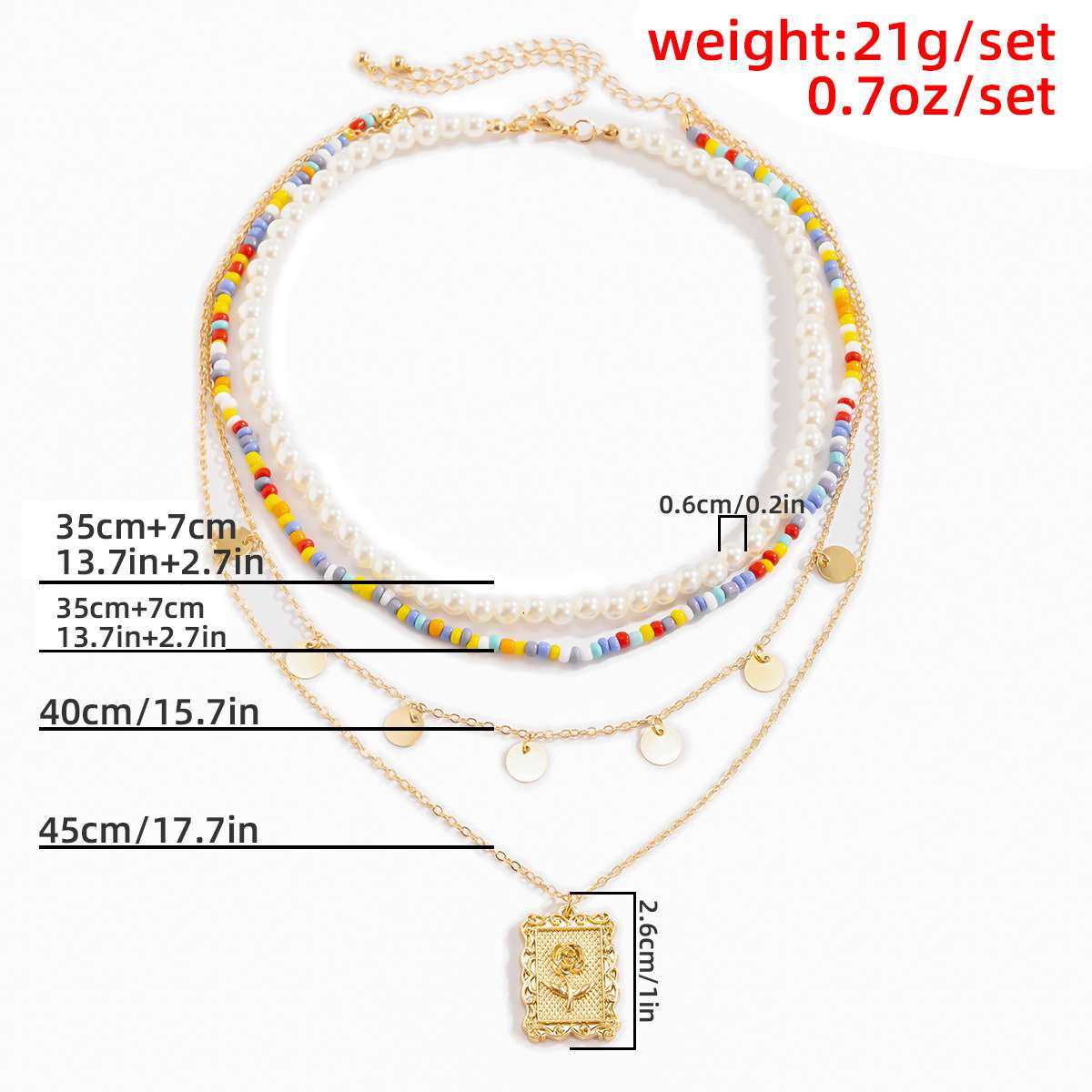 新品boho multi-layered colorful rice beads necklace vintage