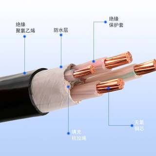 yjv国标铜芯电缆线3 4 5芯10 1B6 25 35平方电力电缆线 户外动力