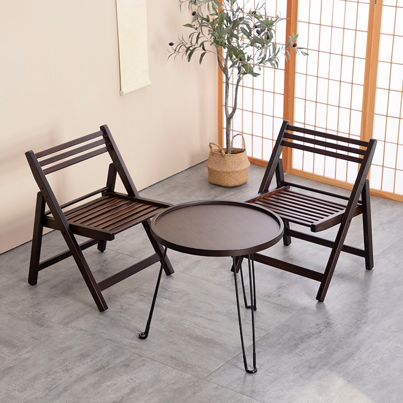 可折叠小圆桌茶i台轻奢客厅家用茶台桌子实木阳台户外楠竹茶桌椅