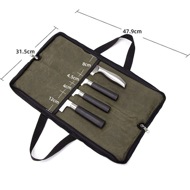 便携厨师包时尚耐磨油蜡帆布包实用厨房刀具收纳包主厨手提工具包