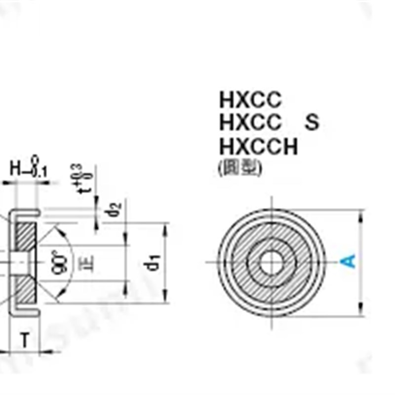 米斯米HXCCH8/10/12/15/20/25HXCS/HXCR/HXCC-S81205带座磁铁螺栓