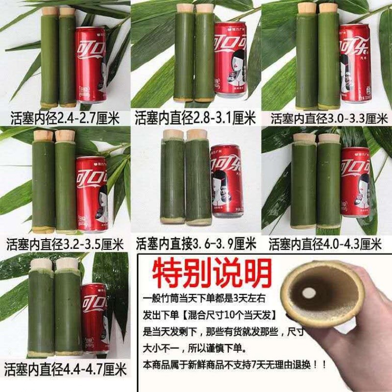 工厂销竹筒粽子模具10支家用y蒸筒摆摊商用家用竹筒饭工具活塞式