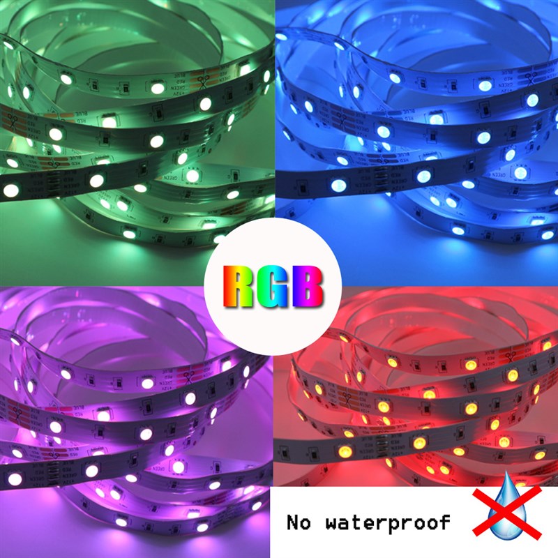 led音乐涂鸦APP智能wifi七彩rgb低压12V裸板5050柔性软灯带条套装