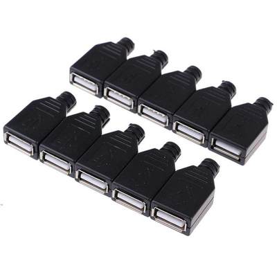 10pcs/clot Type A Female USB 4 Pin Plug Socket Connector Wit