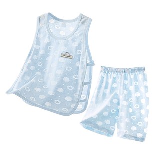 宝宝琵琶衣套装夏季薄款男童女童婴儿背心护肚吊带衫夏天无袖上衣