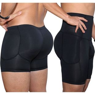 极速Mens Black Enhancer Butt Booty Underwear Padded Boxers