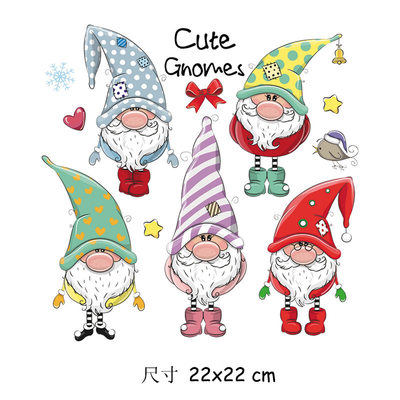 推荐Cartoon Cute Gnome Deer Christmas Patches for Clothing T