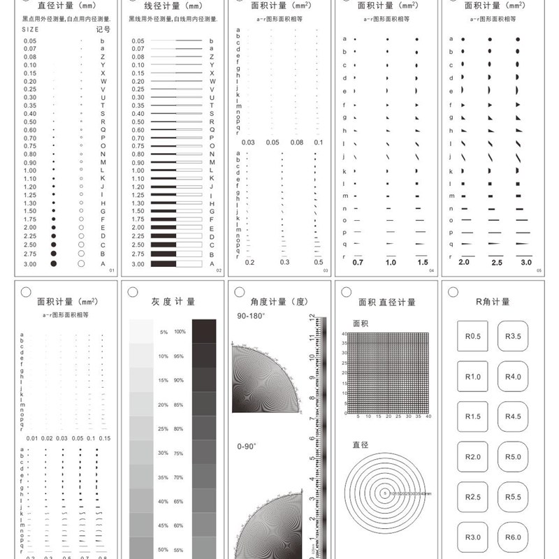 新品昊点规黑点卡菲林尺透明标准污点数卡规量具点线规比卡片外观