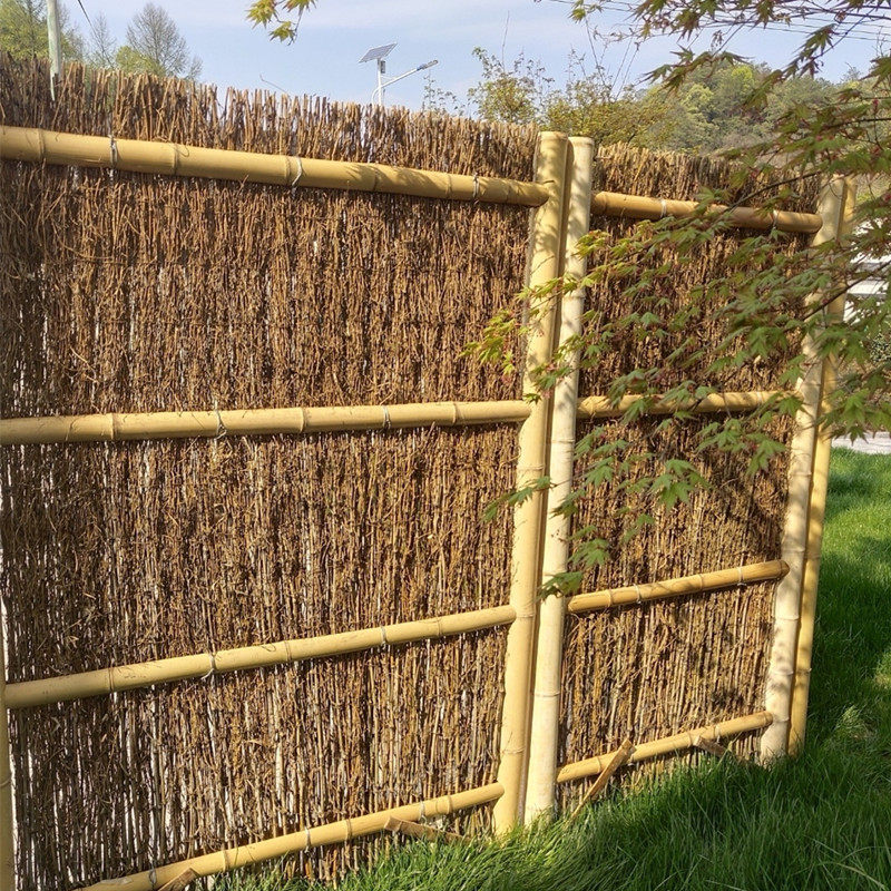 竹栅栏篱笆室外花园围栏防腐竹竿围墙护栏户外庭院围栏隔断竹子墙