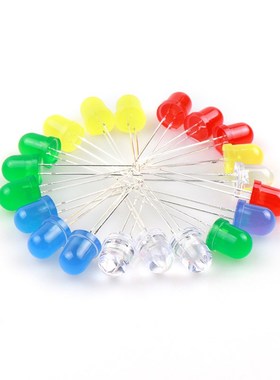 8mm绿发绿 ledf8圆头高亮绿发翠绿有边长脚 直插电子发光二极管