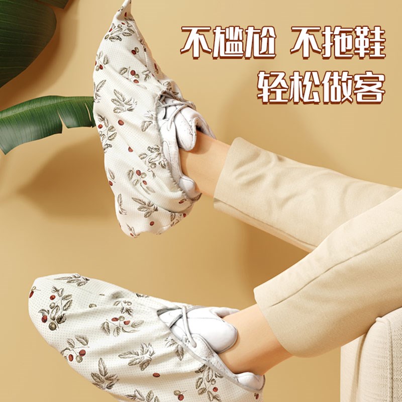 不织布一次性鞋套家用室内卡通印花加厚耐磨防尘防滑儿童学生脚套