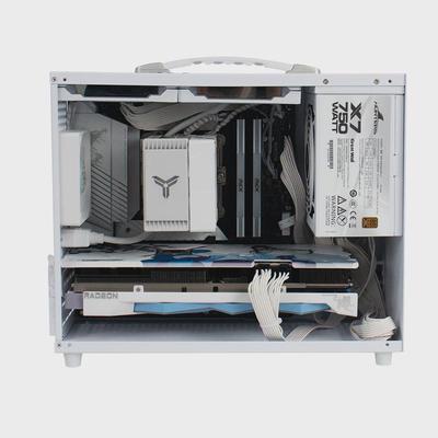 京特尔A600白色DIY电脑迷你小机箱MATX主板手提台式电脑主机侧透