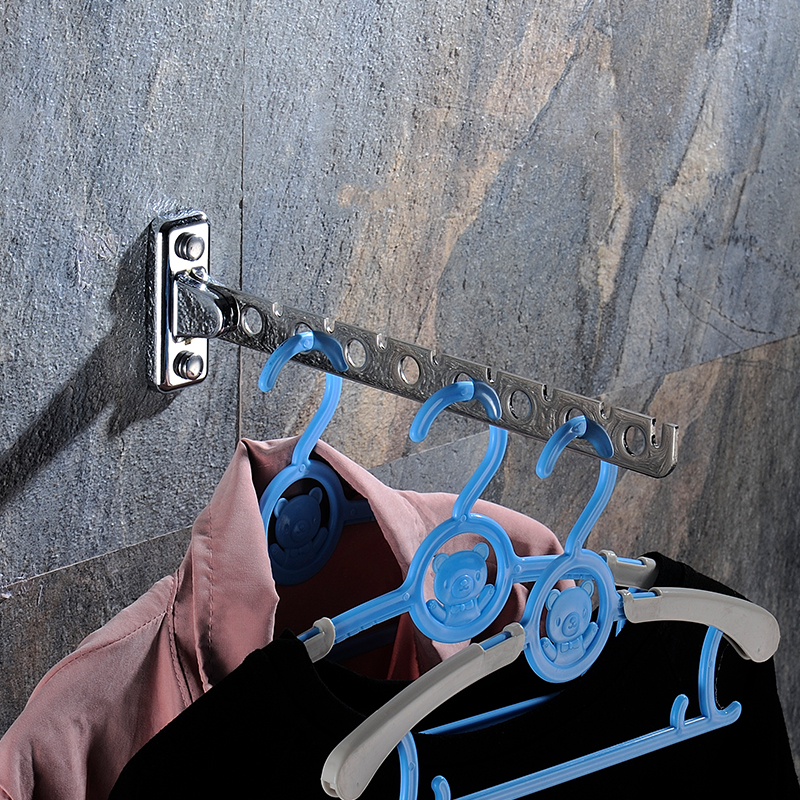 不锈钢活动挂衣钩摆动杆旋转衣柜挂勾酒店晾衣架免T打孔衣帽间挂