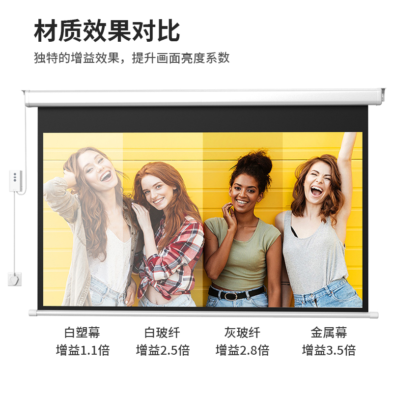 速发极米坚果电动天花幕布嵌入式隐藏家用遥控自动升降高清投影仪
