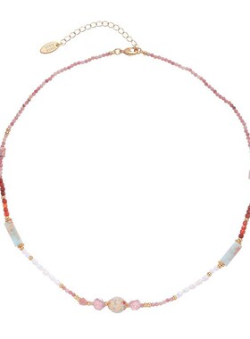 18K镀金首饰欧美小众时尚温柔气质天然石真珍珠iSns串珠项链饰品