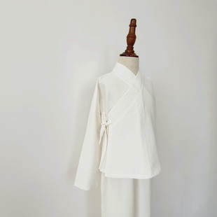 秋冬儿童汉服加绒加厚棉中衣中裤男女童内搭日常上衣打底交领长袖