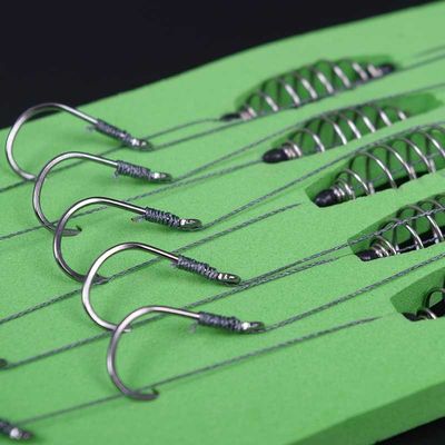 速发5 Pcs/Set Double Hook Fishing Line Stainless Steel Barbe