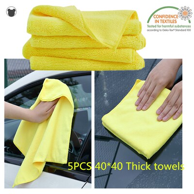 Microfiber-Cloth Car-Absorbent-Rags Wash Floor 5PCS for Thic