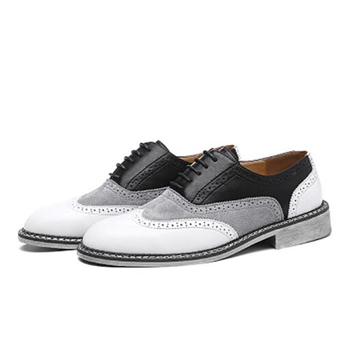 小众高货Fashion British Leather Shoes Men Outdoor Summer Hig